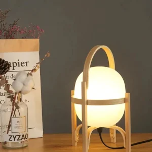 WoodLume – Moderne Houten Tafellamp met LED Verlichting