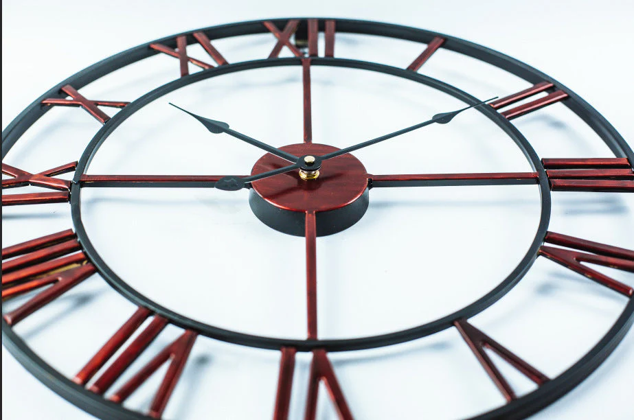 Grote Retro-Wandklok van IJzer in Vintage-Stijl - Afbeelding 4