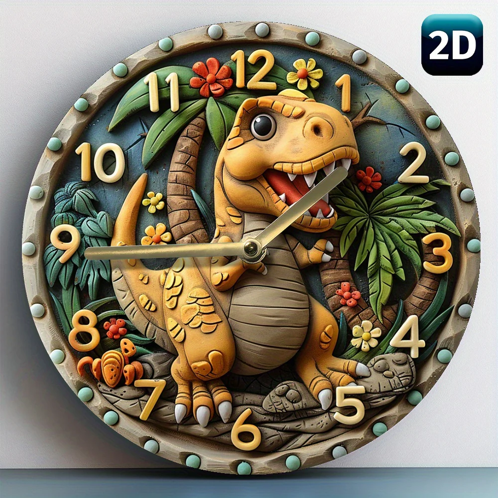 DinoTime - Speelse Dinosaurus Wandklok - Afbeelding 7