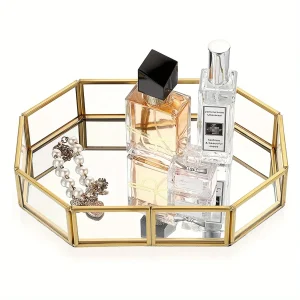 OctaGlass - Vintage Achthoekig Spiegelglas Make-up Dienblad