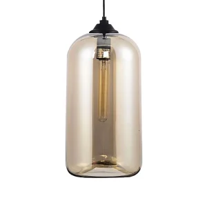 Brede Glas Hanglamp - Moderne 1-Lichts Zwarte Lamp