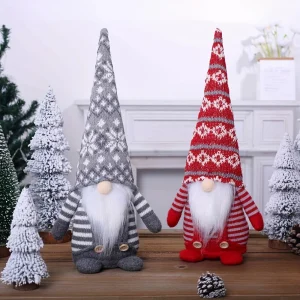 StoneCraft - 2 Stuks Traditionele Kabouterbeeldjes Set voor Kerstdecoratie