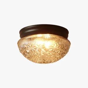 Heldere Geribbelde Glazen Plafondlamp voor Slaapkamer