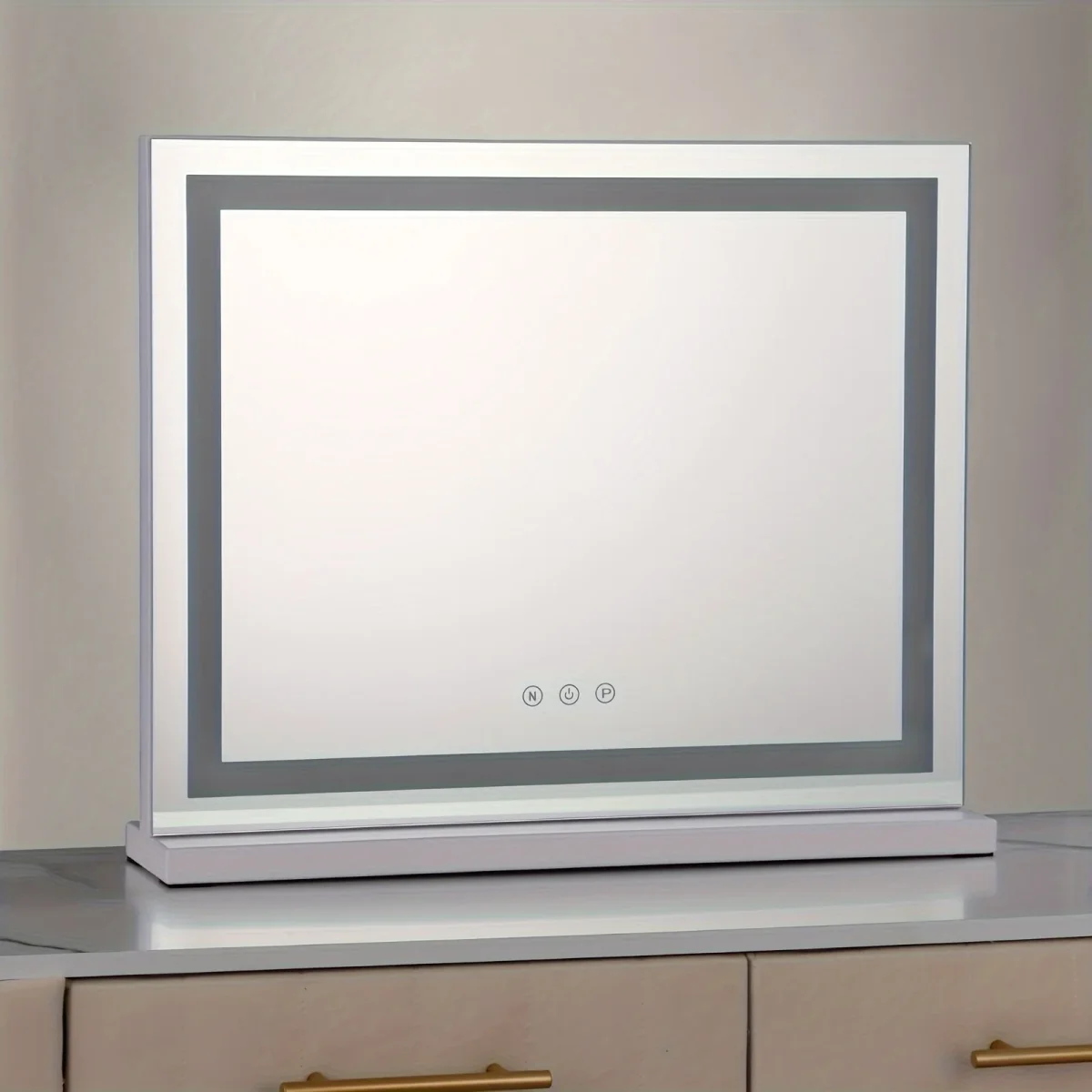 LED Make-up Spiegel – Horizontale Lichtstrip, Slimme Touchbediening, USB-Aangedreven, Draagbare Glowing Spiegel - Afbeelding 5