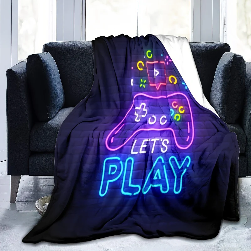 Gamer Deken - Zachte en Warme Flanellen Deken met Game Controller Neon Design - Perfect Cadeau voor Jongens, Tieners en Gamers - Afbeelding 5