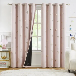 Bronzing Butterfly Verduisterende Gordijnen - 2 Stuks Warmte- en Geluidsisolatie voor Woonkamer en Slaapkamer