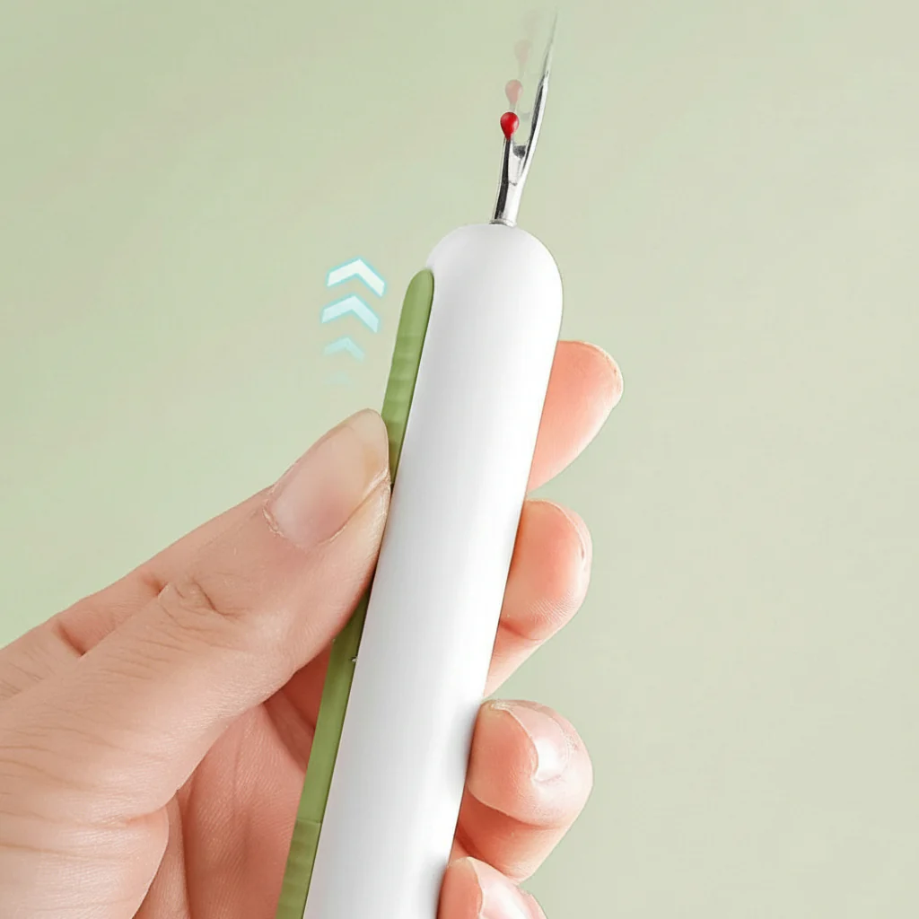 Naaiaccessoires Ergonomische 2in1 Naaldinrijger Tornmesje Tool - Afbeelding 5