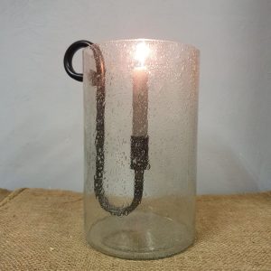 Leeff Stijlvol glazen windlicht met kandelaar Cas