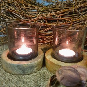 Grijs/bruin windlichtje