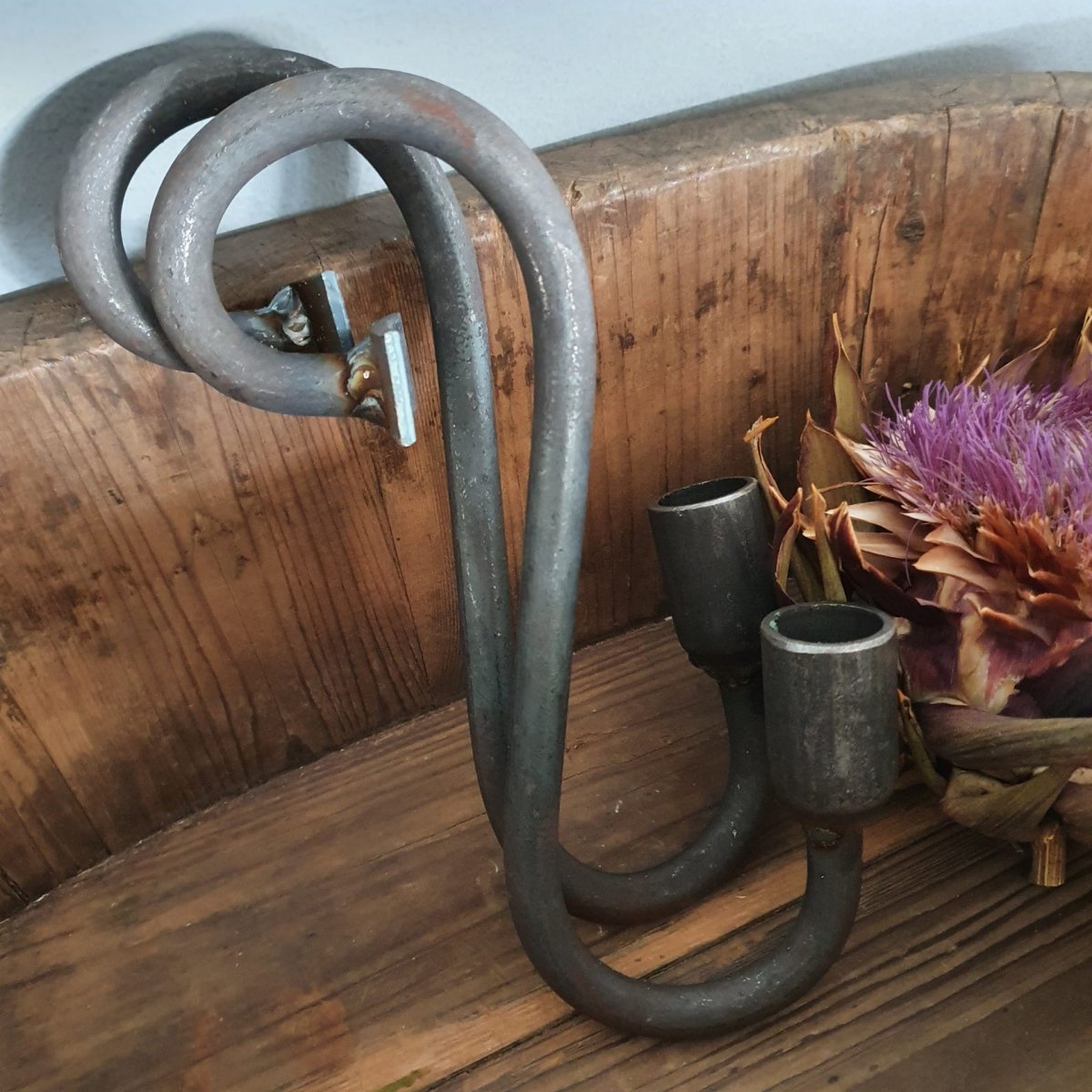 S-hangkandelaar / glashaak ~ S ~ Puur Wonen STAAL