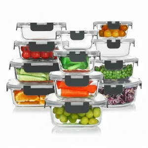 Voedselbewaring Glas Airtight Set Stapelbare Mealprep Containers