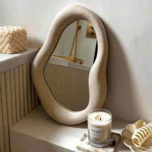 Ceramic Makeup Spiegel – Irregulier Ontwerp, Voor Slaapkamer en Dressoir Decoratie