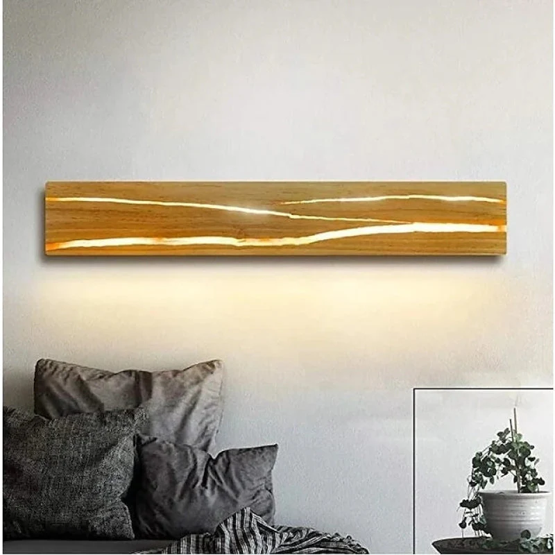 Orr Minimalistische LED Wandlamp Eetkamer/Slaapkamer Hout - Afbeelding 7
