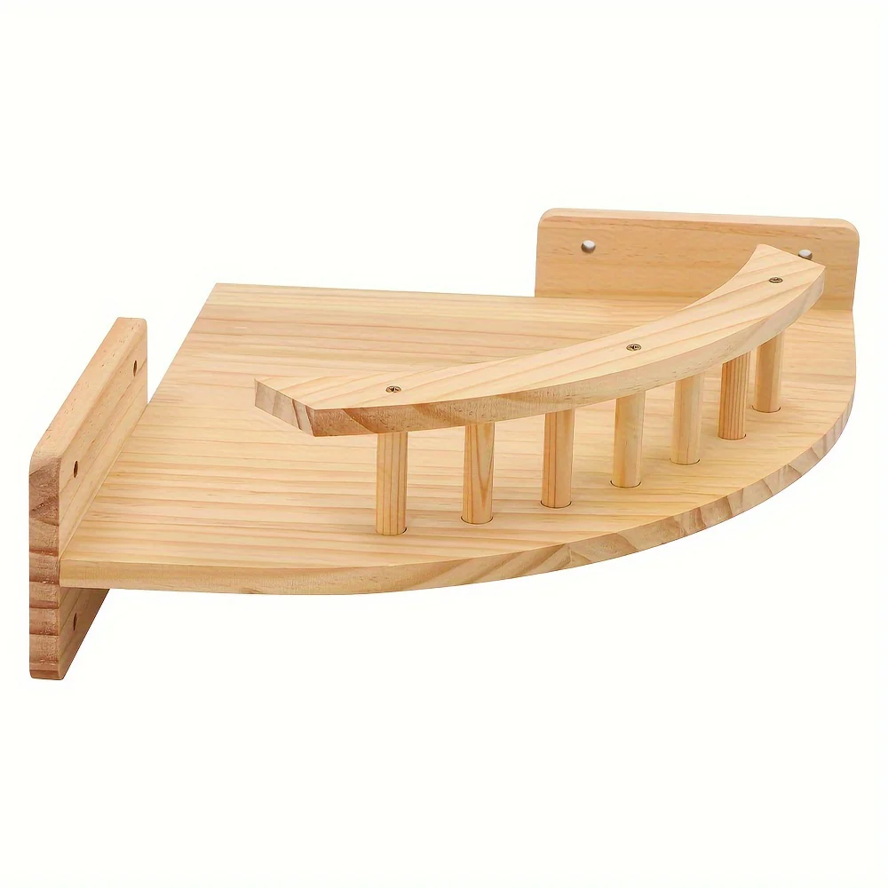 CatWall - Houten Kattenwandplank met Krabpaaltoren en Muurtrappen - Afbeelding 7