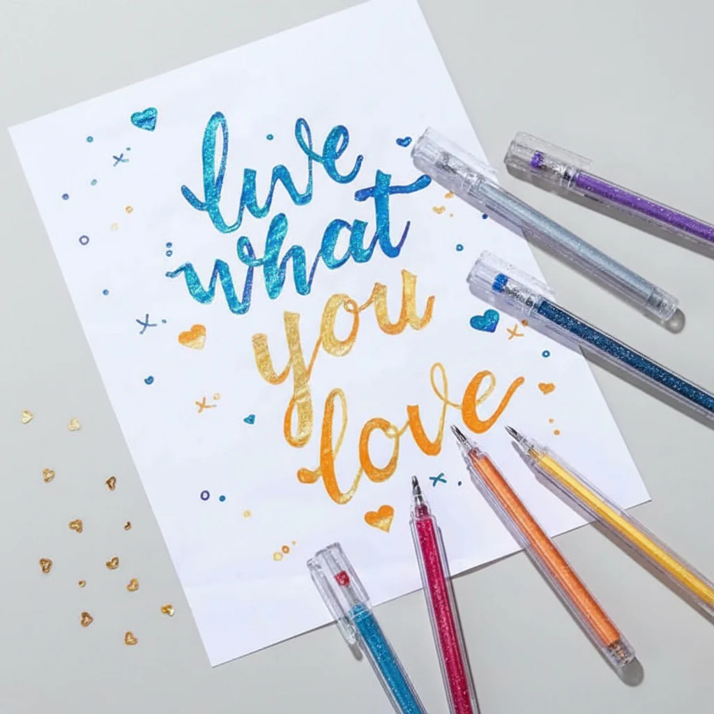 Glitter Gel Pennen Set Magische Kleuren Creatieve Projecten - Afbeelding 3