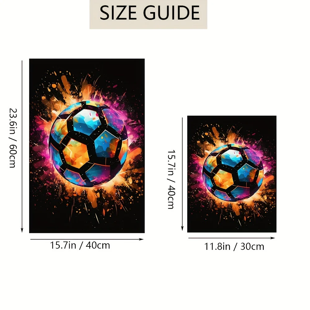 3-delige Canvas Poster Set - Modern Art, Abstract Voetbal Poster, Decoratieve Game Controller Kleurensplash, Wanddecoratie zonder Lijst - Afbeelding 8