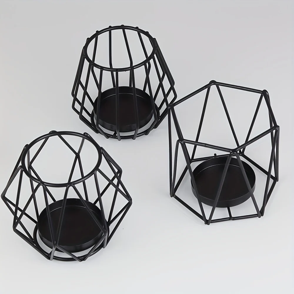 Gouden Metalen Kaarsenhouder Set - Stijlvolle Tafeldecoratie - Afbeelding 5