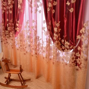 Europese Stijl Verduisterende Gordijn - Jacquard Dubbel Laag voor Slaapkamer en Woonkamer