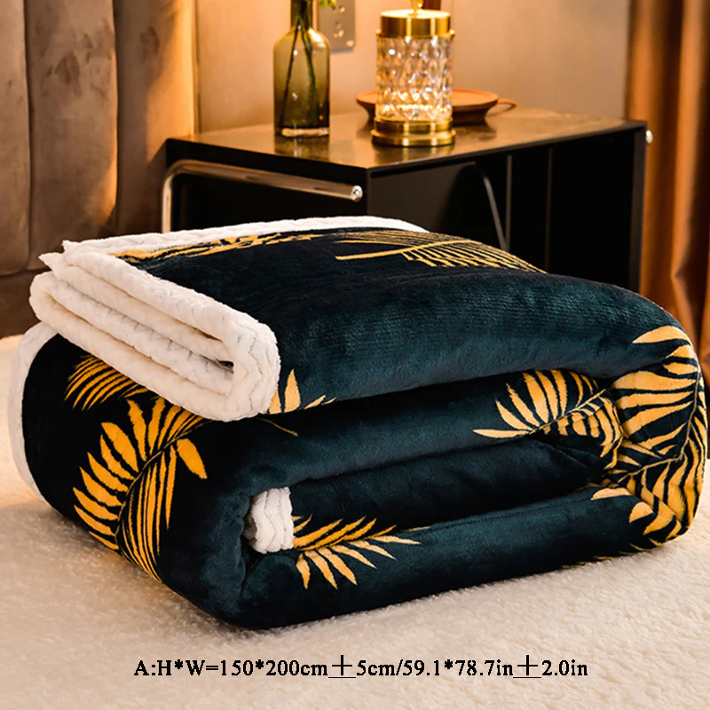 Dubbelzijdige Coral Fleece Deken met Verdikt Kunstwol - Multifunctioneel voor Dutjes, Perfect voor Thuis en Kantoor - Afbeelding 9