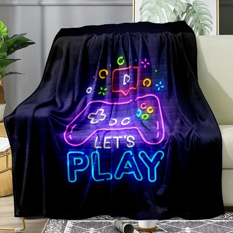 Gamer Deken - Zachte en Warme Flanellen Deken met Game Controller Neon Design - Perfect Cadeau voor Jongens, Tieners en Gamers - Afbeelding 4