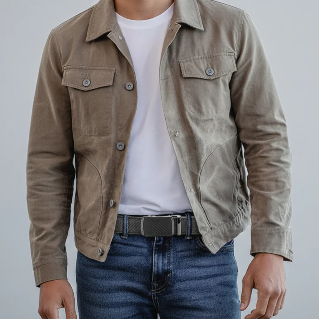 Leren Automatische Riem Heren Verstelbare Gesp Zonder Gaten - Afbeelding 5