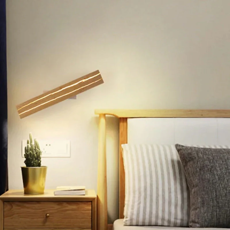 Orr Minimalistische LED Wandlamp Eetkamer/Slaapkamer Hout - Afbeelding 4