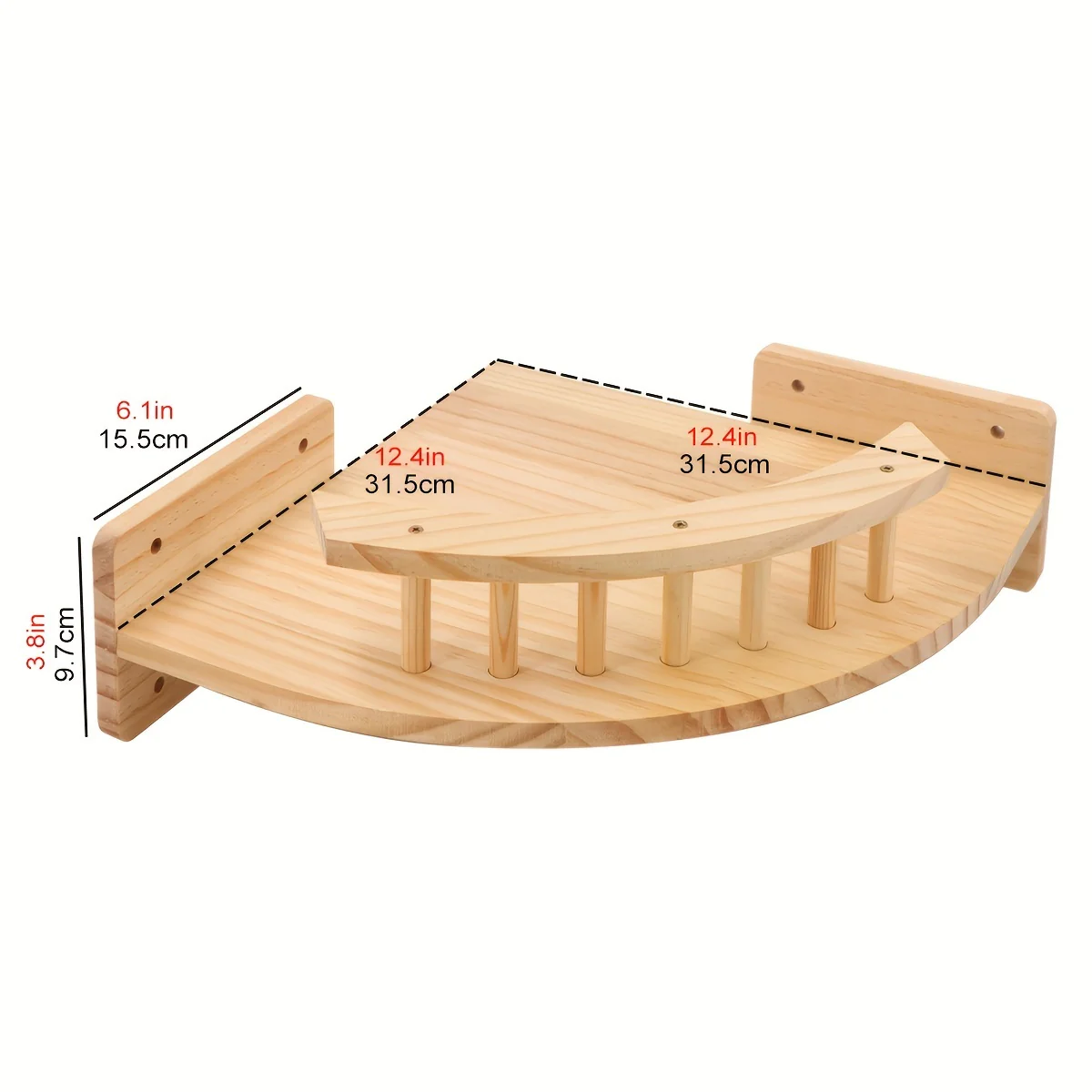 CatWall - Houten Kattenwandplank met Krabpaaltoren en Muurtrappen - Afbeelding 6