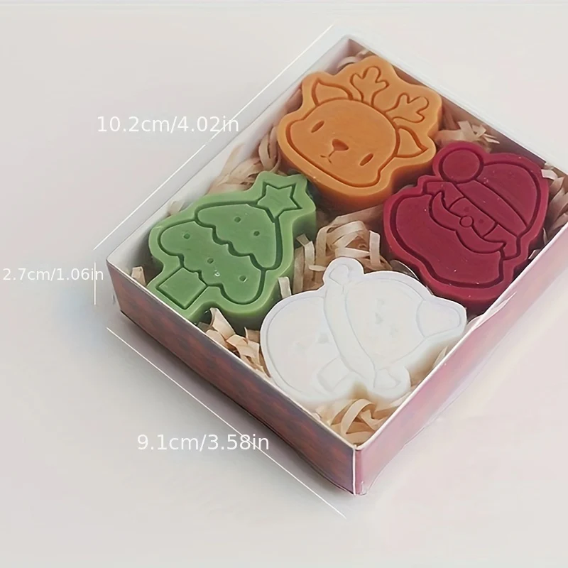 AromaGift - 4 Stuks Kerstthema Aromatherapiekaarsen Set - Afbeelding 7