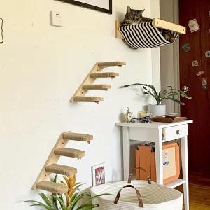 CatClimb - Wandgemonteerde Houten Kattenklimplank