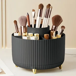 360° Roterende Make-up Organizer – Duurzame Kunststof Cosmetica Opbergdoos met 5 Vakken