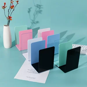 6-Pack Transparante Acryl Boekensteunen - Dikke PP Materiaal Boekenhouder voor Thuis en Kantoor