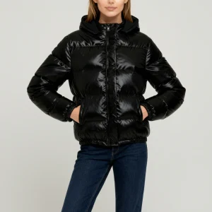 Dames Steppjacke Glanzend Warm Lichtgewicht Winterjas Rits