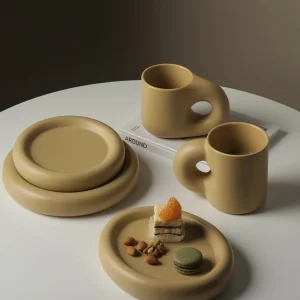 Minimalistische porseleinen mok