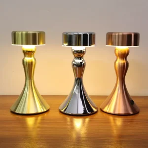 Luxe Draadloze Tafellamp met Gouden Afwerking