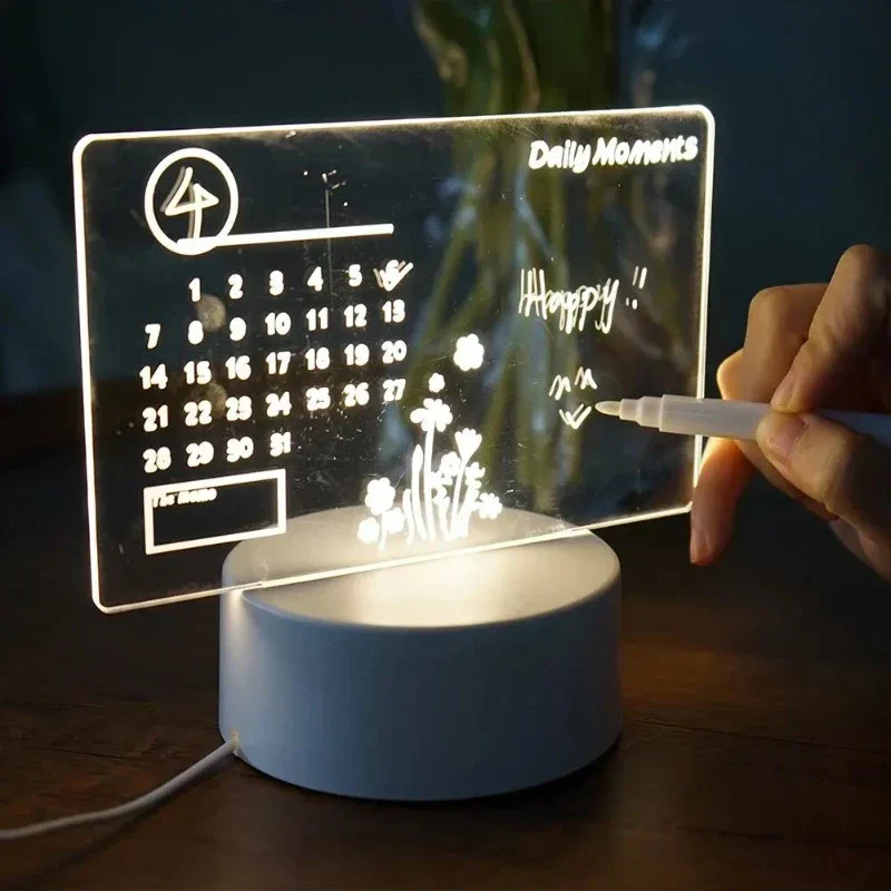 MemoGlow - LED Notitielamp met Zwarte Schrijfplaat voor Slaapkamer & Bureau - Afbeelding 3