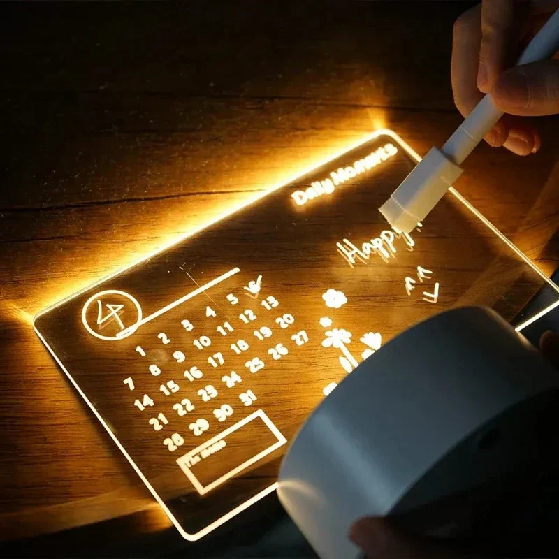 MemoGlow - LED Notitielamp met Zwarte Schrijfplaat voor Slaapkamer & Bureau - Afbeelding 4