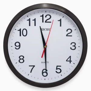 Elegante Zwarte Glazen Wandklok met Geruisloos Uurwerk