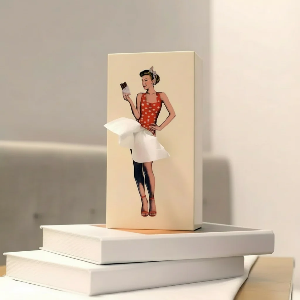 Tissuehouder Decoratieve Vintage Tafeldecor Uniek Design Houtlook - Afbeelding 7