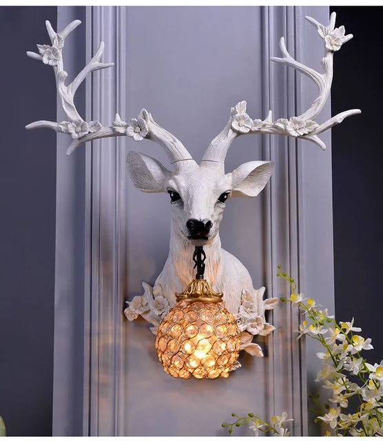 DeerCharm - Rustieke Wandlamp met Kristalglas Vintage Verlichting