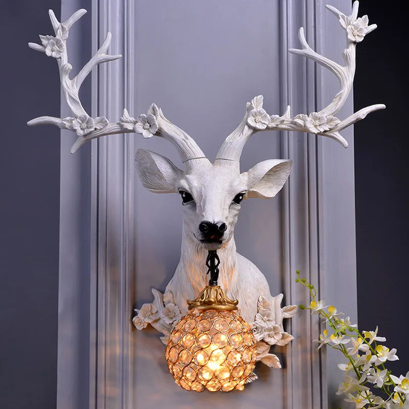 DeerCharm - Rustieke Wandlamp met Kristalglas Vintage Verlichting - Afbeelding 6