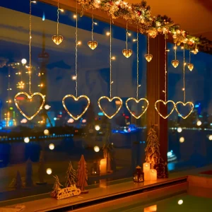 LED Hartvormige Sfeerverlichting Valentijnsdag Raamdecoratie