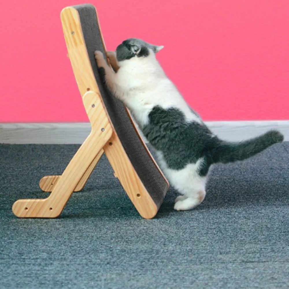 Kattenkrabpaal Houten Krabplank Gebogen Ergonomisch - Afbeelding 6