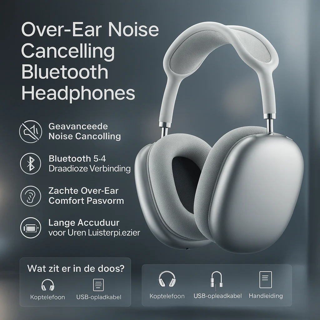 Noise Cancelling Over Ear Bluetooth Koptelefoon Draadloze Headset - Afbeelding 4