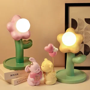 BloomShine - LED Bloem Tafellamp voor Kinderkamer – Decoratief Nachtlampje in Bloemdesign, Dimbare Verlichting