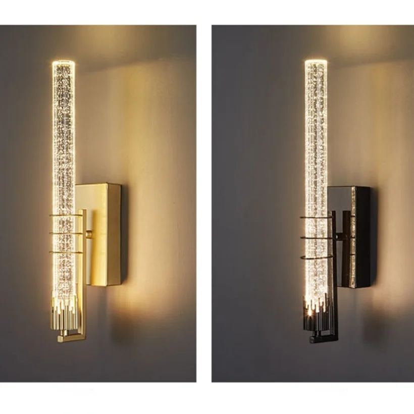 CrystalGold - Elegante LED Wandlamp in Goud Met Kristallen Voor Woonkamer & Slaapkamer - Afbeelding 6