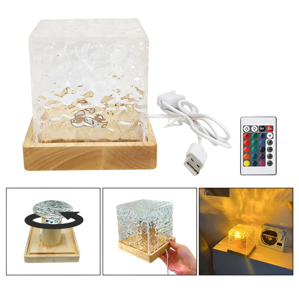 LED Projector Mood Light Ocean Wave Tafellamp Acryl Licht - Afbeelding 5