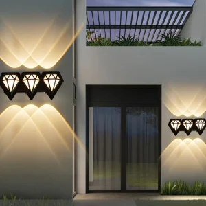 LumiDiamond – LED Wandlamp voor Buiten in Diamantdesign – Weerbestendig & Decoratief