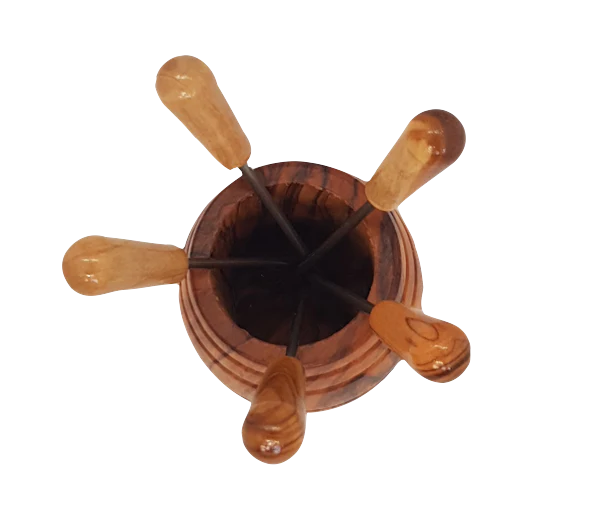 Tapasprikkers 5 stuks met Olijfhouten houder - Afbeelding 3