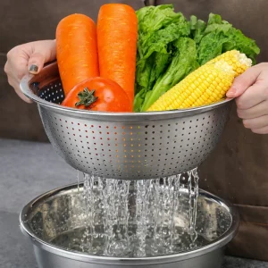 RVS Kom Keuken Multifunctioneel Vergiet Saladebereiding