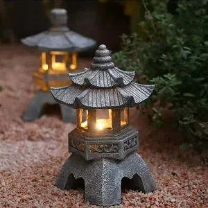 Japanese Garden Lantern – Weerbestendige Solar LED Buitenverlichting voor Zen Tuinen